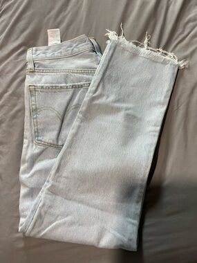 Levi's Light Blue Distressed Hem Denim Jeans